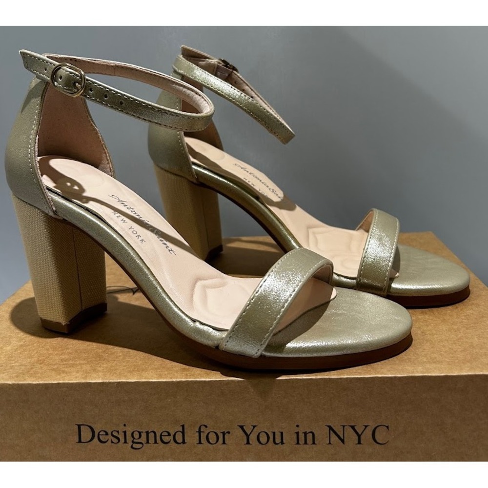 Antonia Saint Tina Party Block Heel Gold Metallic, Size 5 - Picture 7 of 8